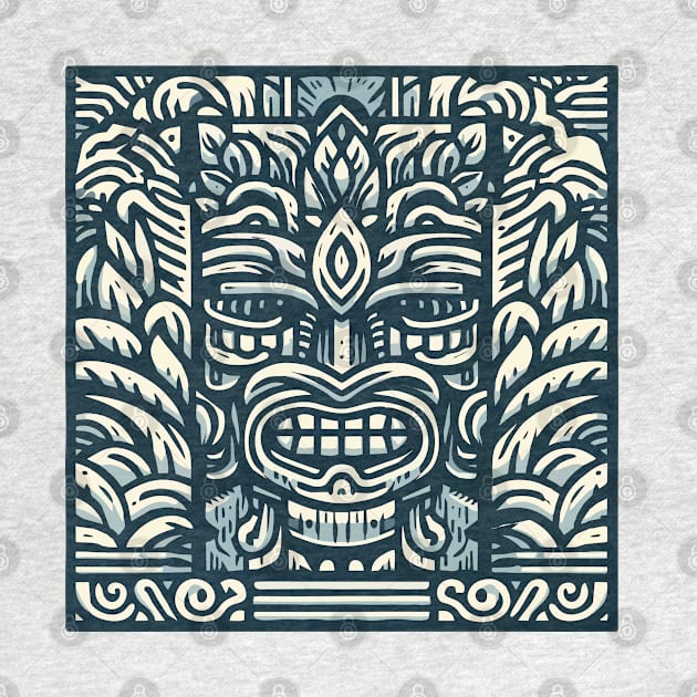 Blue Tiki god for Your Tiki Vibes by Organicgal Graphics